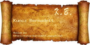 Kuncz Bernadett névjegykártya