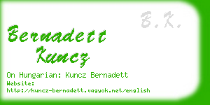 bernadett kuncz business card